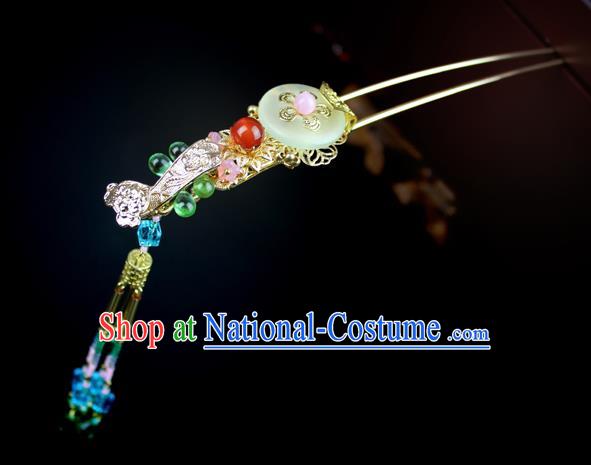 Chinese Ancient Handmade Hair Accessories Classical Hairpins Hanfu Tassel Step Shake for Women