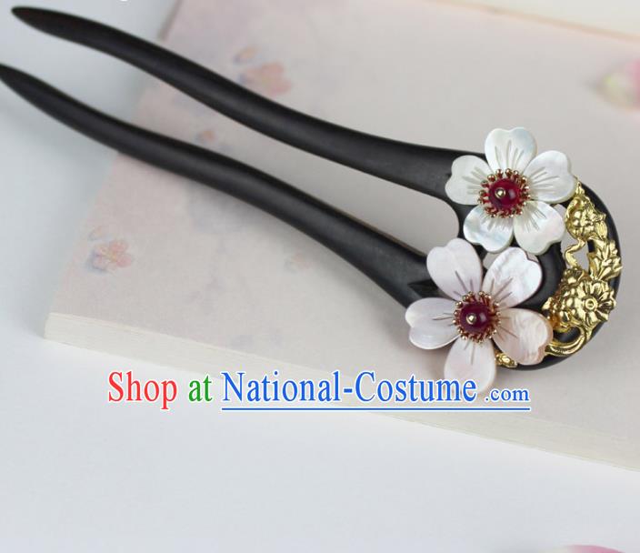 Chinese Ancient Handmade Hair Accessories Classical Ebony Hairpins Hanfu Hair Clips for Women