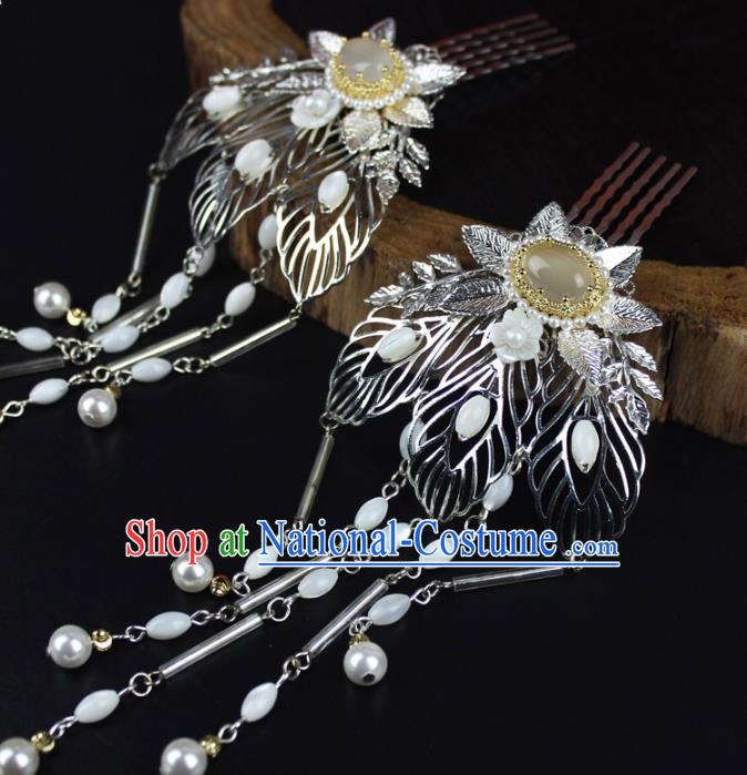 Chinese Ancient Handmade Hair Accessories Hairpins Classical Hanfu Tassel Hair Combs for Women