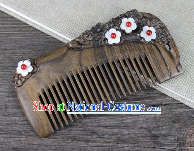 Chinese Ancient Handmade Hair Accessories Hairpins Classical Hanfu Sandalwood Hair Combs for Women