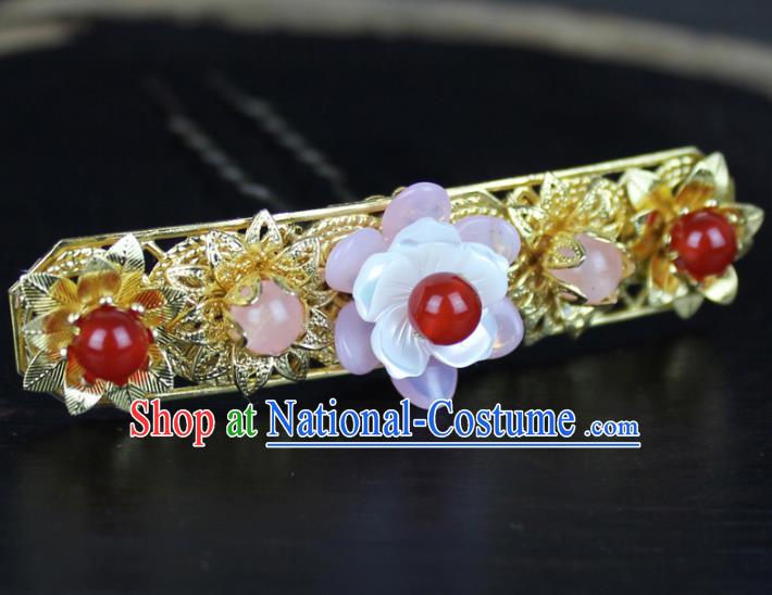 Chinese Ancient Handmade Hair Accessories Hair Stick Classical Hanfu Golden Hairpins for Women