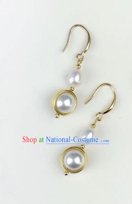 Chinese Ancient Handmade Accessories Eardrop Pearl Earrings for Women