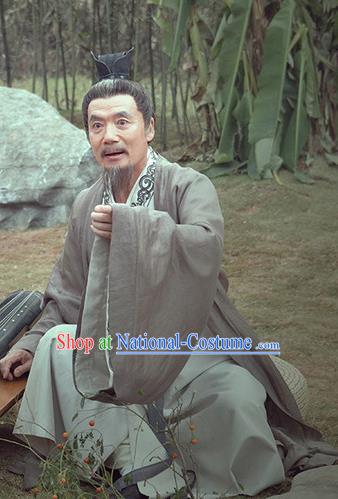 Traditional Chinese Jin Dynasty Minister Calligrapher Xi Jian Replica Costume for Men