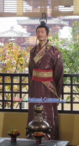 Traditional Chinese Han Dynasty Emperor Liu Che Replica Costume for Men