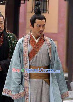 Traditional Chinese Ancient Han Dynasty Emperor Liu Che Replica Costume for Men