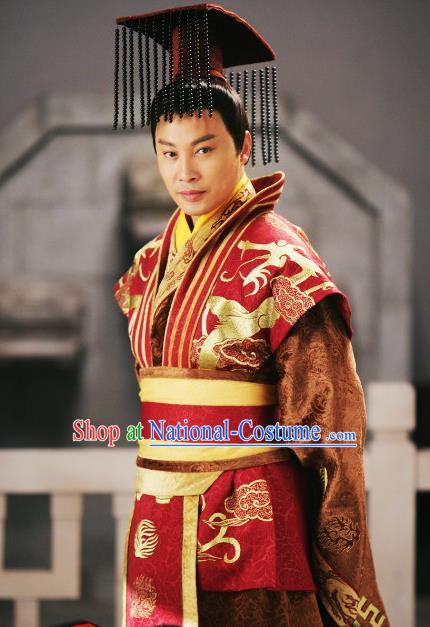 Traditional Chinese Ancient Warring States Period Wei Kingdom King Bo Jian Replica Costume for Men