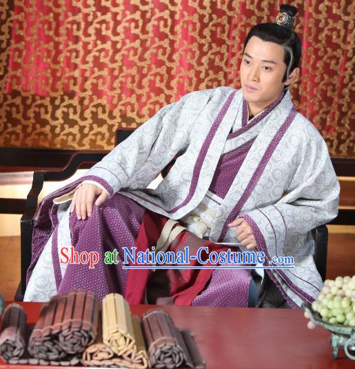 Chinese Ancient Warring States Period Royal Highness Swordsman Replica Costume for Men