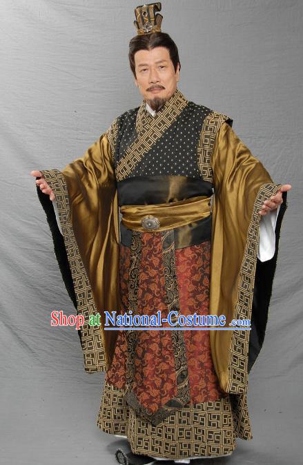 Ancient Chinese Eastern Han Dynasty Jingzhou Feudal Provincial Liu Biao Replica Costume for Men