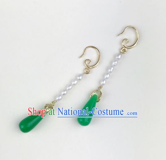 Chinese Ancient Handmade Accessories Earrings Pearls Eardrop for Women