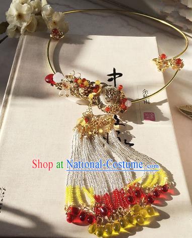 Chinese Ancient Handmade Accessories Tassel Necklace Hanfu Necklet for Women