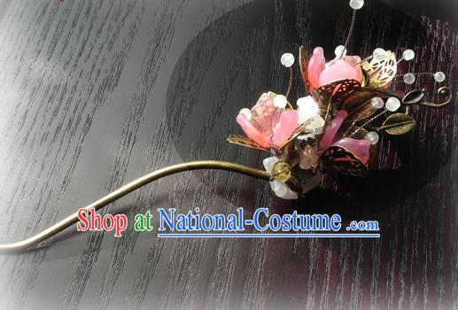 Chinese Handmade Ancient Flowers Hairpins Hair Accessories Classical Hanfu Hair Clip for Women