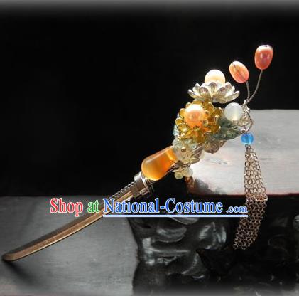 Chinese Handmade Ancient Hair Accessories Tassel Step Shake Classical Hanfu Hairpins for Women