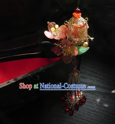 Chinese Handmade Ancient Hanfu Ebony Hairpins Hair Accessories Classical Flowers Hair Clip for Women