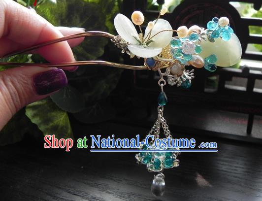 Chinese Handmade Ancient Hair Clip Hair Accessories Classical Hanfu Tassel Hairpins for Women