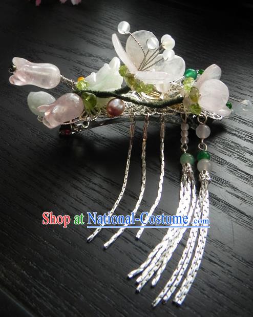 Chinese Handmade Ancient Hair Accessories Crystal Hair Stick Classical Hanfu Hairpins for Women