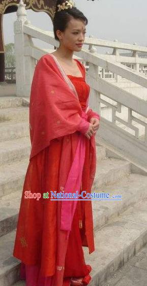 Chinese Ancient Tang Dynasty Swordsman Female Assassin Hong Fu Dress Replica Costume for Women