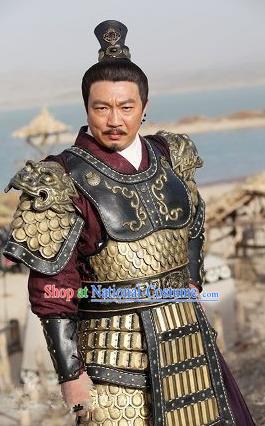 Chinese Ancient Sui Dynasty Military Officer General Yuwen Quan Replica Costume for Men