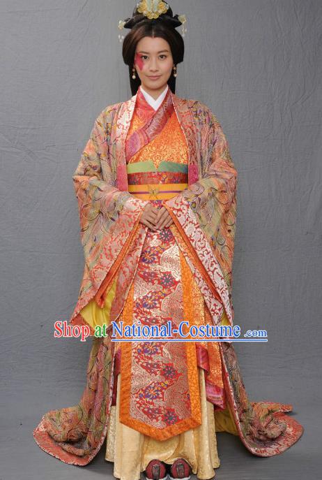 Ancient Chinese Warring States Period Qi Kingdom Empress Zhong Wuyan Hanfu Dress Palace Lady Replica Costume for Women