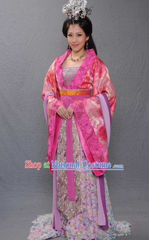 Ancient Chinese Warring States Period Imperial Consort Xia of Qi State Hanfu Dress Replica Costume for Women