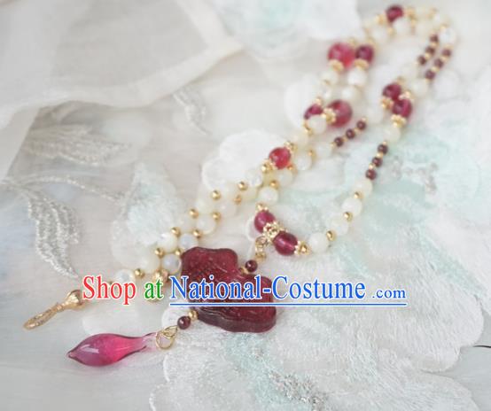 Chinese Handmade Ancient Jewelry Accessories Coloured Glaze Necklace Hanfu Necklet for Women