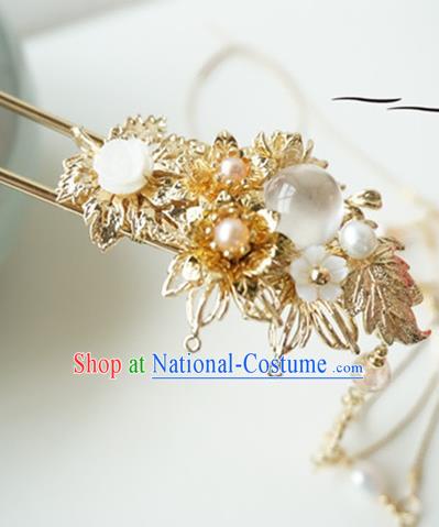 Chinese Ancient Handmade Fine Copper Hair Clip Hanfu Hairpins Hair Accessories for Women