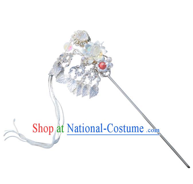 Chinese Ancient Handmade Hanfu Leaf Hairpins Palace Lady Step Shake Hair Accessories for Women