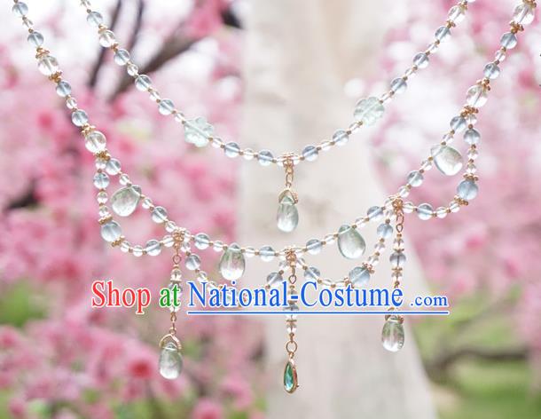 Chinese Handmade Ancient Jewelry Accessories Crystal Necklace Hanfu Necklet for Women