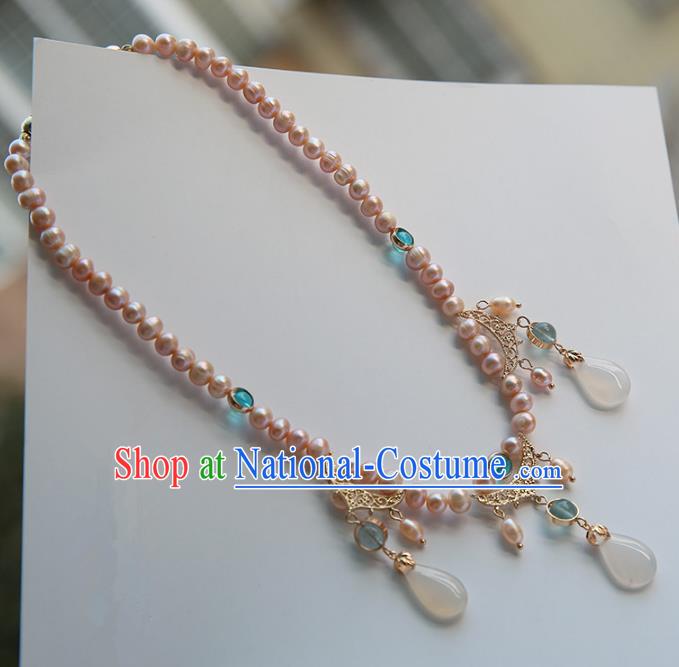 Chinese Handmade Ancient Jewelry Accessories Pearls Necklace Hanfu Necklet for Women