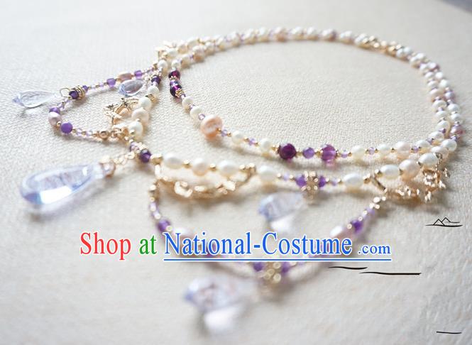 Chinese Handmade Ancient Jewelry Accessories Pearls Necklace Hanfu Necklet for Women