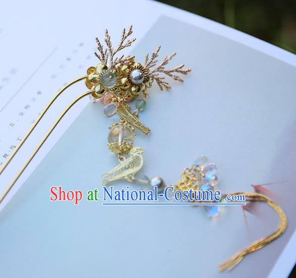 Chinese Ancient Handmade Hanfu Fish Tassel Hairpins Palace Lady Hair Clips Hair Accessories for Women