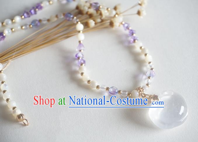 Chinese Handmade Ancient Jewelry Accessories Necklace Hanfu Jade Necklet for Women