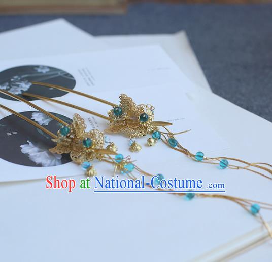 Chinese Ancient Handmade Hanfu Classical Hairpins Step Shake Palace Lady Hair Accessories for Women