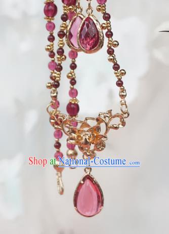 Chinese Handmade Ancient Jewelry Accessories Crystal Necklace Hanfu Necklet for Women