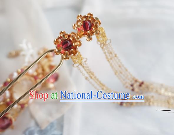 Chinese Ancient Handmade Tassel Step Shake Hanfu Hairpins Hair Accessories for Women