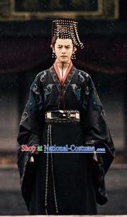 Chinese Ancient Eastern Han Dynasty Emperor Liu Xie Imperial Robe Historical Costume for Men