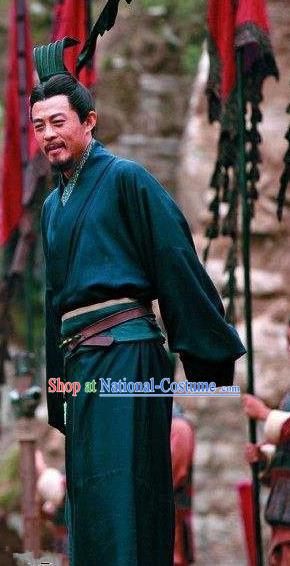 Chinese Ancient Three Kingdoms Period Shu State King Liu Bei Historical Costume for Men