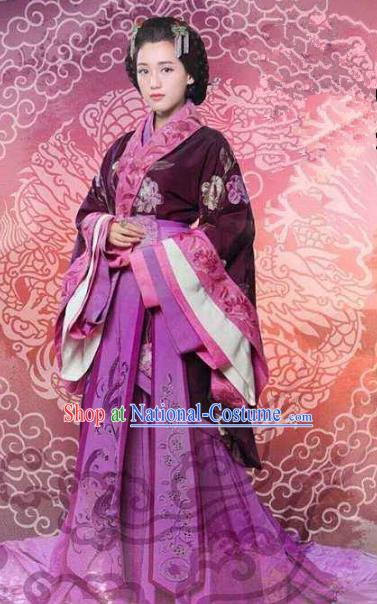 Chinese Ancient Han Dynasty Empress Xu Pingjun Hanfu Dress Replica Costume for Women