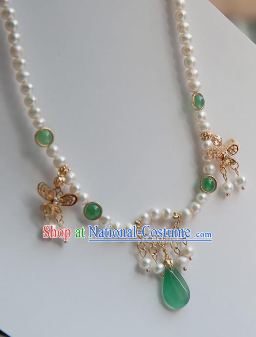 Chinese Handmade Ancient Jewelry Accessories Pearls Hanfu Necklace for Women