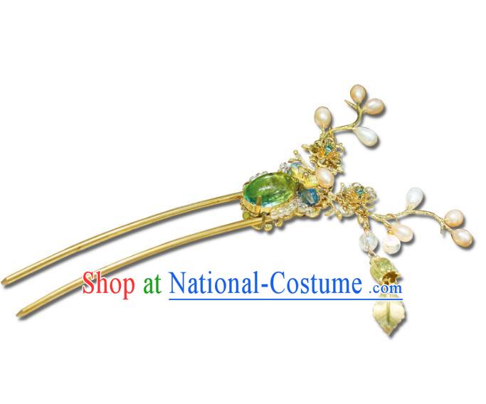 Chinese Ancient Handmade Hanfu Pearls Hairpins Palace Lady Hair Clip Hair Accessories for Women