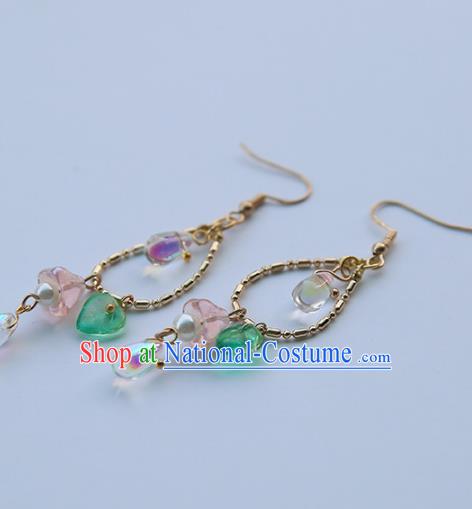 Chinese Ancient Jewelry Accessories Handmade Eardrop Hanfu Earrings for Women