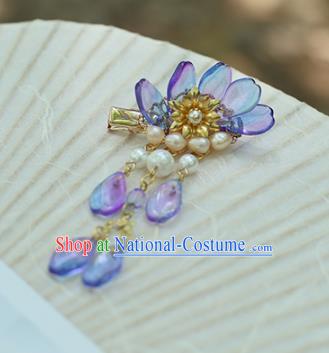 Chinese Ancient Hanfu Handmade Blue Hair Claws Hairpins Hair Accessories for Women