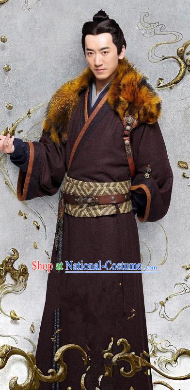 Ancient Chinese Three Kingdoms Period General Yang Xiu Historical Costume for Men