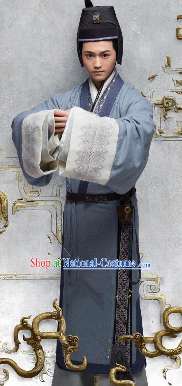 Ancient Chinese Eastern Han Dynasty Minister Politician Historical Costume for Men