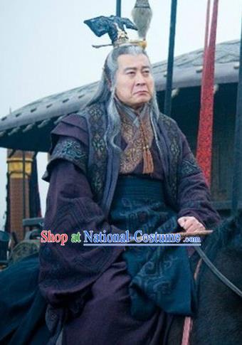 Traditional Chinese Ancient Qin Dynasty Minister Zhao Gao Historical Costume for Men