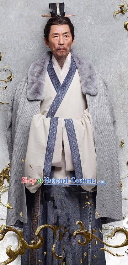 Ancient Chinese Eastern Han Dynasty Litterateur Kong Rong Historical Costume for Men