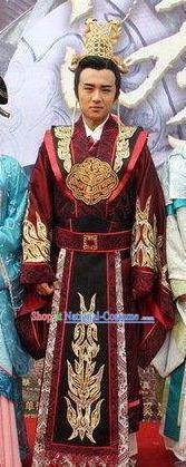 Chinese Ancient Three Kingdoms Period Wei State Emperor Cao Pi Historical Costume for Men