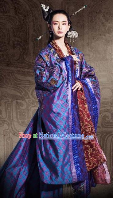 Chinese Ancient Warring States Period Imperial Princess Jinshu Hanfu Dress Embroidered Replica Costume for Women