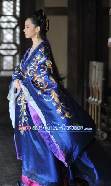 Ancient Chinese Warring States Period Palace Princess Jinshu Hanfu Dress Embroidered Replica Costume for Women