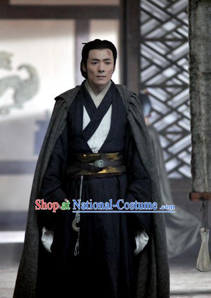 Traditional Chinese Ancient Warring States Period Swordsman Strategist Historical Costume for Men