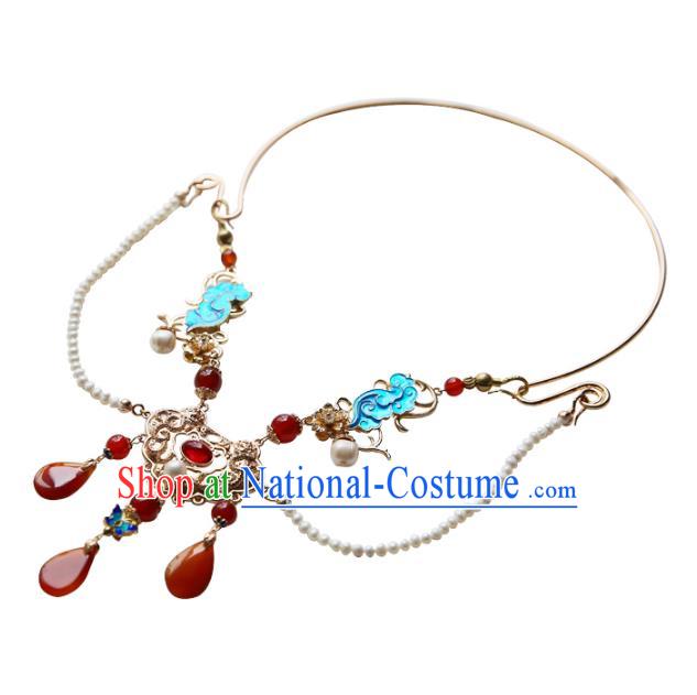 Ancient Chinese Handmade Hanfu Necklace Accessories Pearls Necklet for Women